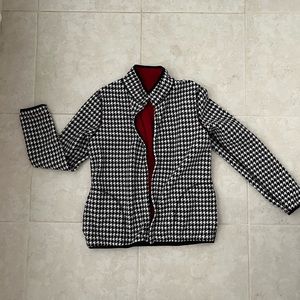Hounds tooth fleece coat